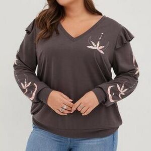 Torrid Long Sleeve V-Neck Top